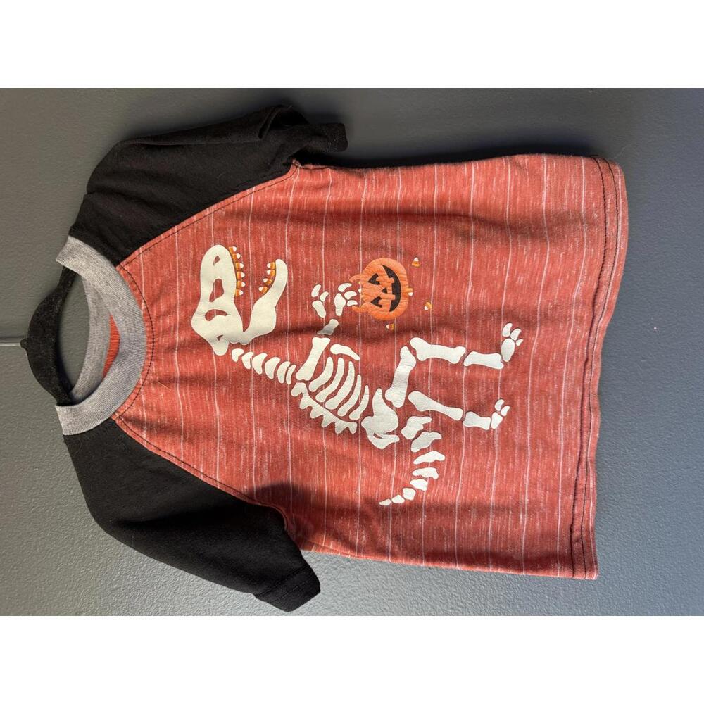 Kids Halloween Dinosaur Skeleton T-Shirt 3T